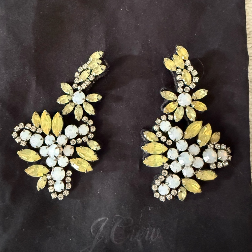 J. Crew Yellow and White statement Earrings